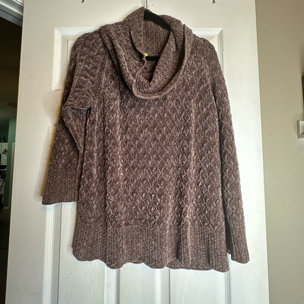 Cozy Brown Cowl Neck Sweater